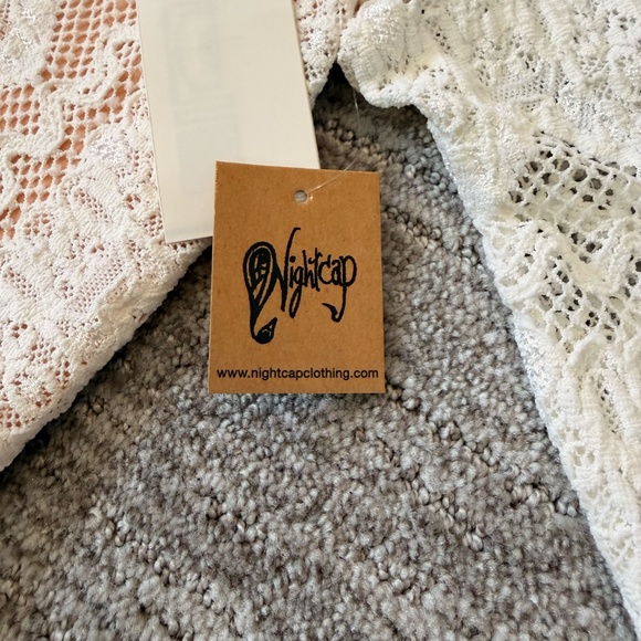 NWT Nightcap White and Nude Lace Long Sleeve Dress Size 2 - Picture 9 of 16